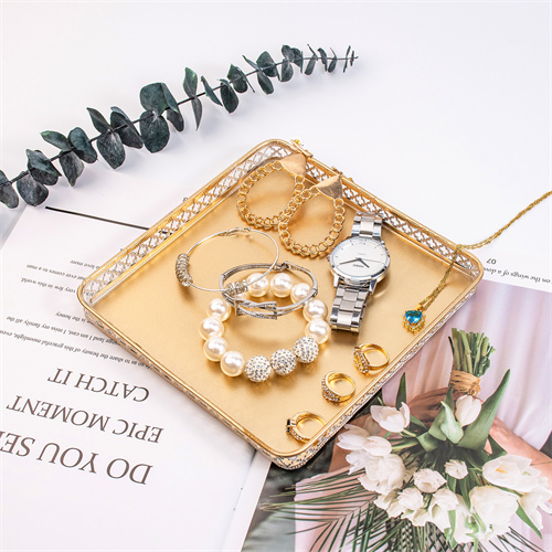 Spice Up Your Dining Table with Gold Tray Serving Platter 2pcs/Set